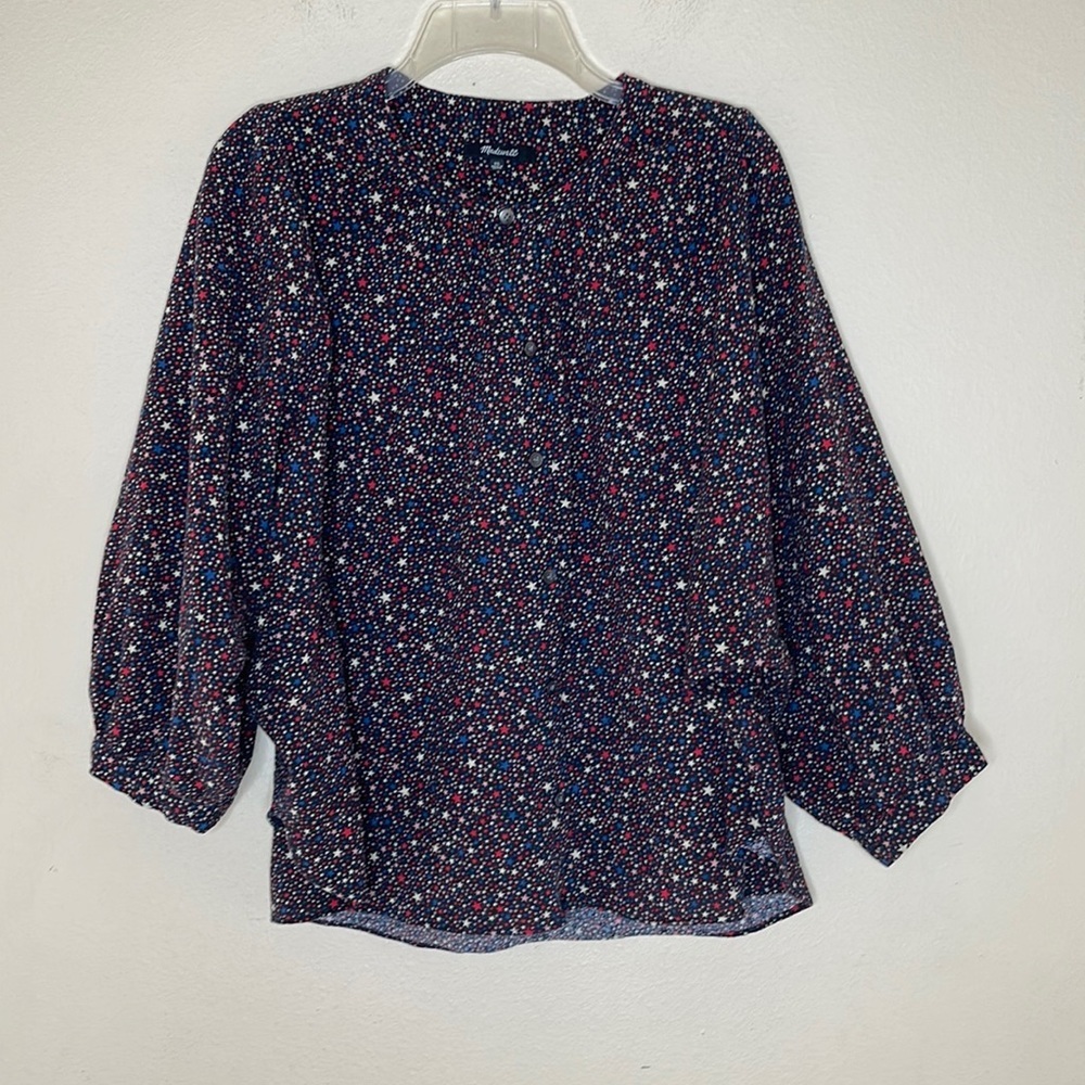 Madewell Navy Floral Blouse